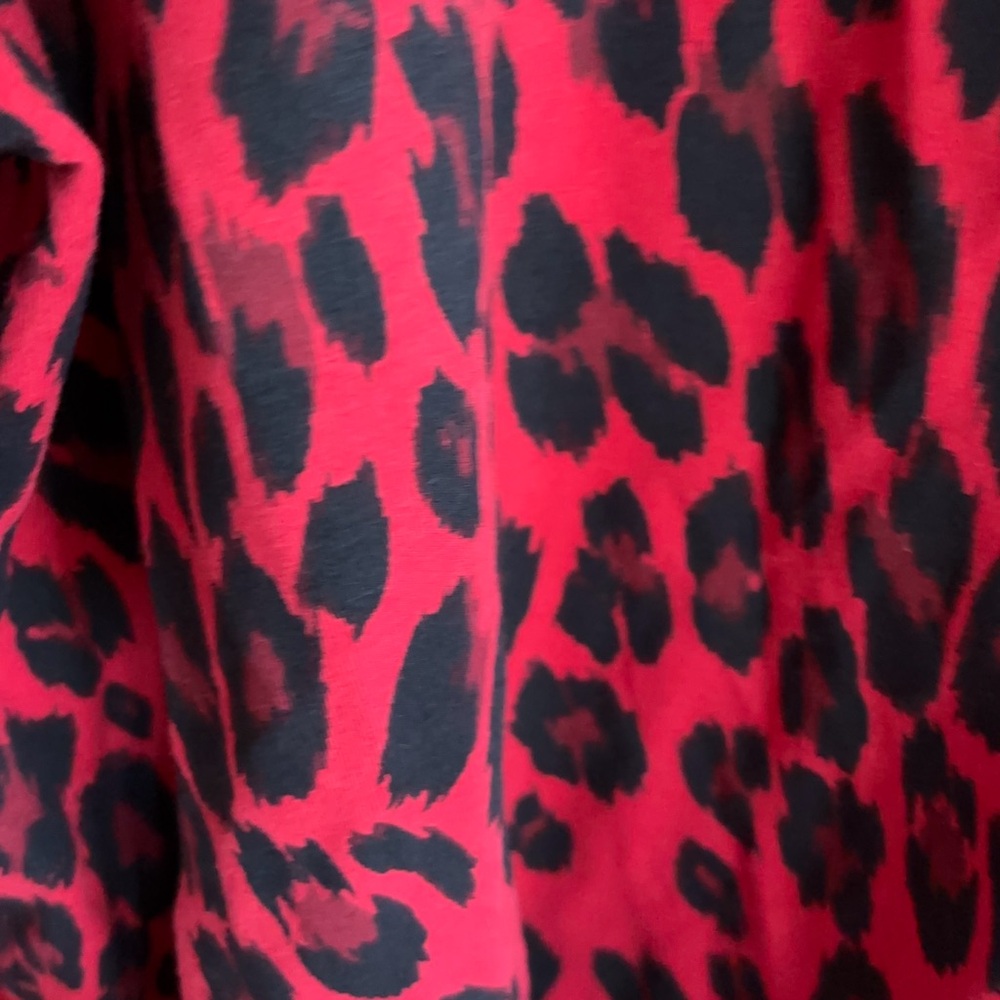 Chico's Vibrant Red and Black Animal Print Hoodie - Picture 6 of 6